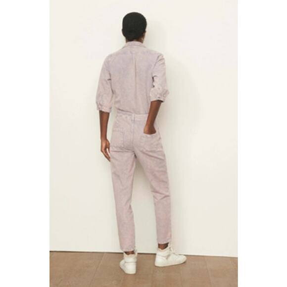 ba&sh Frida Denim Jumpsuit Faded Purple Wash Medium - Picture 2 of 13